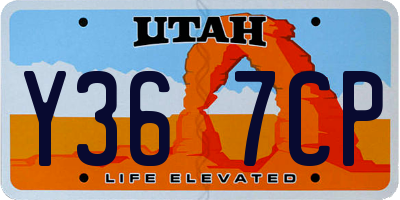 UT license plate Y367CP