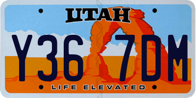 UT license plate Y367DM