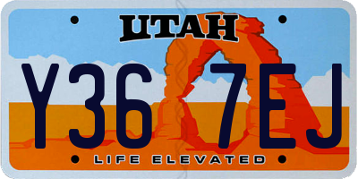 UT license plate Y367EJ
