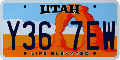UT license plate Y367EW