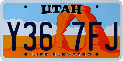 UT license plate Y367FJ