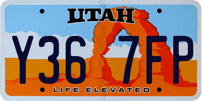 UT license plate Y367FP