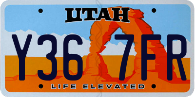 UT license plate Y367FR