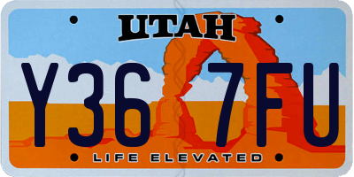 UT license plate Y367FU