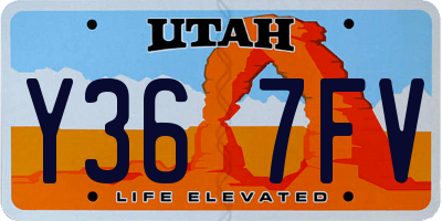 UT license plate Y367FV