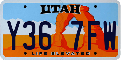 UT license plate Y367FW