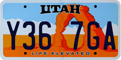 UT license plate Y367GA