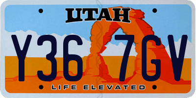 UT license plate Y367GV