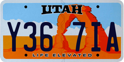 UT license plate Y367IA