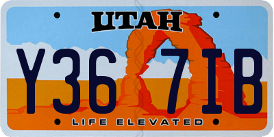 UT license plate Y367IB