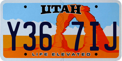 UT license plate Y367IJ
