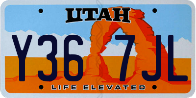 UT license plate Y367JL