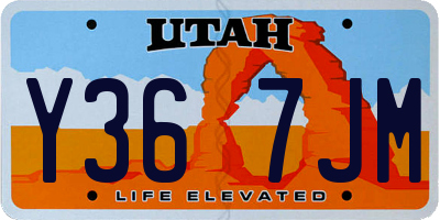 UT license plate Y367JM