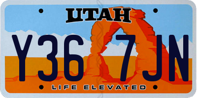 UT license plate Y367JN