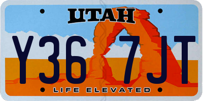 UT license plate Y367JT