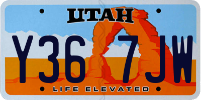 UT license plate Y367JW