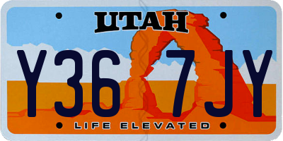 UT license plate Y367JY
