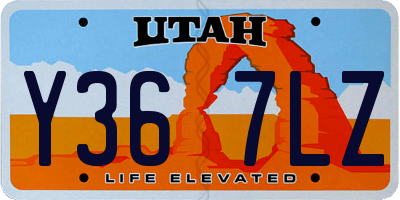 UT license plate Y367LZ