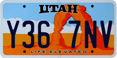 UT license plate Y367NV