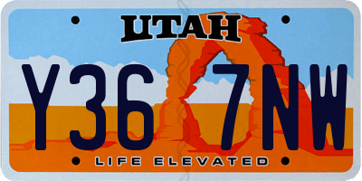 UT license plate Y367NW