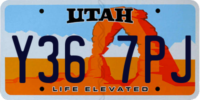 UT license plate Y367PJ