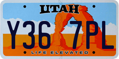 UT license plate Y367PL