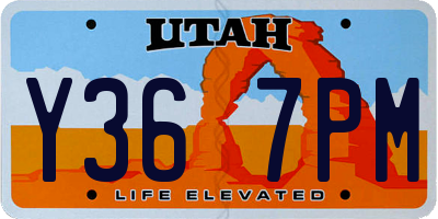 UT license plate Y367PM