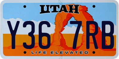 UT license plate Y367RB