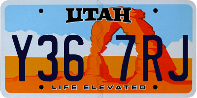 UT license plate Y367RJ