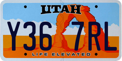 UT license plate Y367RL
