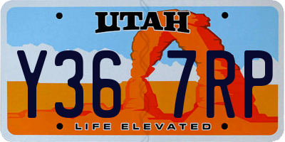 UT license plate Y367RP
