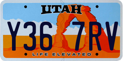 UT license plate Y367RV