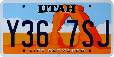 UT license plate Y367SJ