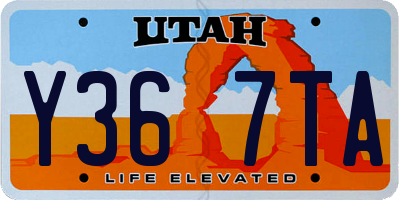 UT license plate Y367TA