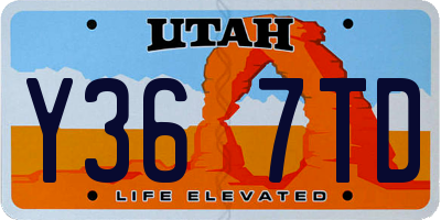 UT license plate Y367TD