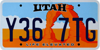 UT license plate Y367TG