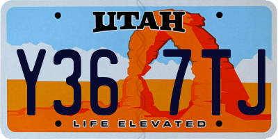 UT license plate Y367TJ