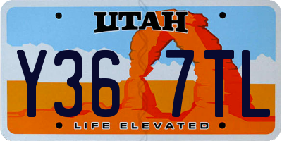UT license plate Y367TL