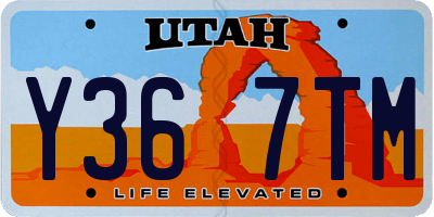 UT license plate Y367TM
