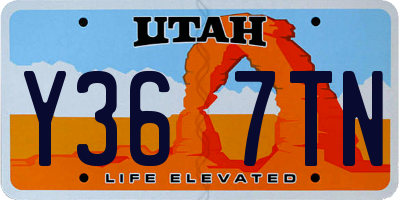 UT license plate Y367TN