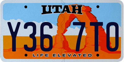 UT license plate Y367TO