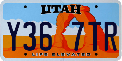 UT license plate Y367TR