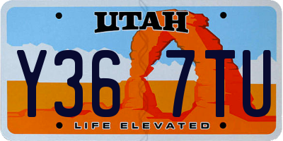 UT license plate Y367TU