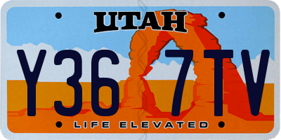 UT license plate Y367TV