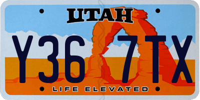 UT license plate Y367TX