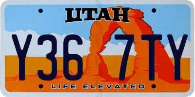 UT license plate Y367TY