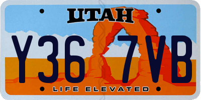 UT license plate Y367VB