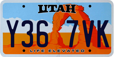 UT license plate Y367VK