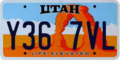 UT license plate Y367VL