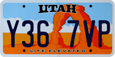 UT license plate Y367VP